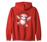 Sloth My Spirit Animal Cute Happy Sloth Lover Zip Hoodie
