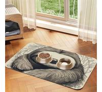 Sloth My Spirit Animal Dog Food Mats for Floors, 12x18 Inch Non-Slip Super Absorbent Pet Food Mat, Dishwasher Dog Mat for Food and Water, Cute Quick Dry Pet Feeding Mat for Dogs Puppy Cats