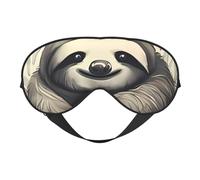 Sloth My Spirit Animal Double-Sided Silk Sleep Mask, Adjustable Light Blocking Eye Mask for Travel, Men & Women, Soft Comfortable Blindfold 20x10cm