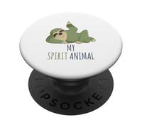 Sloth My Spirit Animal, Let's Chill and Relax, Fun Lazy Gift PopSockets Adhesive PopGrip