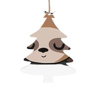 Sloth My Spirit Animal Printed wooden Christmas ornaments, 6-piece set suitable for crafts and holiday hanging decorations