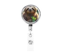 Sloth My Spirit Animal Retractable Id Badge Holder Badge Reels with Clip Cute Name Card Holder for Office Worker Doctor Nurse Teacher