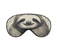 Sloth My Spirit Animal Sleep Mask for Women Men, Breathable Soft Sleeping Mask Adjustable Eye Cover Light Blocking Eye Masks for Travel, Home, Office, Nap, Flights