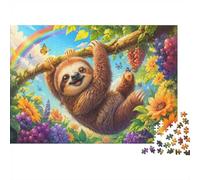 Sloth Nature 1000 Pieces Mini Jigsaw Puzzle for Adults | 38x26cm Cardboard, Living Room Decor, Durable Structure, Birthday Gift, Mind Relaxation