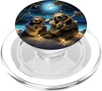 Sloth Night On The Beach Under Starry Sky PopSockets PopGrip for MagSafe