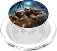 Sloth Night On The Beach Under Starry Sky PopSockets PopGrip for MagSafe