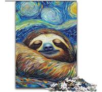 Sloth Night Sky 1000 Pieces Jigsaw Puzzle For Adults Teens, Educational Toy Funny Family Games Unique Home Decor (26x38cm)