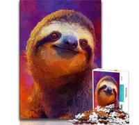 Sloth Oil Painting 1000 Piece Jigsaw Puzzles for Adults Gifts,Family Game Stress Reliever Difficult Challenge Secret Santa Gifts (75x50cm)