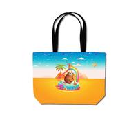 Sloth On A Beach Holiday Beach Shopper Tote Bag Warren Reed - Designer Yellow One Size