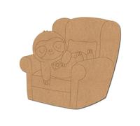 Sloth On A Sofa Pre Marked Design 1 - Premium MDF & Plywood Embellishments Laser Cut Craft Shapes for Scrapbooking, Card Making, DIY Decor, Weddings & Personalized Projects