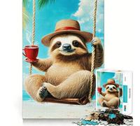 Sloth on A Swing 1000 Piece Jigsaws for Teenagers Puzzle Think Toy Stress Relief Sharp Cut Santa Wish List 38x52cm