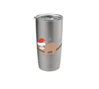 Sloth on a Tree Sleeping Christmas Hat Sloth Stainless Steel Insulated Tumbler