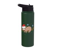 Sloth on a Tree Sleeping Christmas Hat Sloth Stainless Steel Insulated Water Bottle