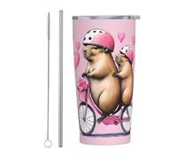 Sloth on Bike and Love Stainless Steel Insulated Tumbler 20 Oz Water Bottle Coffee Mug with Lid Straw