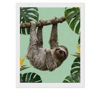 Sloth on Green Branches Diamond Art Kits for Adults 16"x20" DIY Diamond Painting Kit for Beginners Gem Art Painting with Round Full Drill Diamonds DIY Paint Paintings for Home Wall Decor Gift