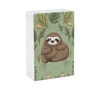 Sloth on The Grass Cigarette Case 85mm King Size, Crushproof Plastic Cigarette Box Holder for Men Women Cigar Protective Cover Waterproof Cigarettes Holder 20 Capacity