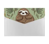 Sloth on The Grass File Folder, Plastic Accordion File Folders with 6 Pockets, Expanding File Organizer with Snap Closure, Portable Document Paper Organizer, Office Supplies Filing Folders