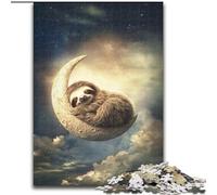 Sloth on The Moon 1000 Piece Jigsaw Puzzles for Teenagers, Pattern Assembly Fun at Home Activities, Birthday Present,Travel Gifts (size 26x38cm)