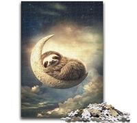 Sloth on The Moon Jigsaw Puzzles for Adults 1000 Pieces,Challenging Game And Family Play for Is Ideal As A Gift for The Whole Family (38x26cm)