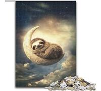 Sloth on The Moon Jigsaws Puzzles 1000 Pieces for Adults Gifts, for Age 14 Years And over Stress Relief Christmas Game Presents for Women (size 50x75cm)