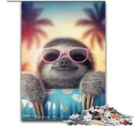 Sloth on Vacation 1000 Pieces Jigsaw Puzzles For Teens And Adults, Educational Games Home Decoration Birthday Present, Gifts, Wall Art (26x38cm)
