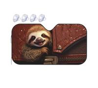 Sloth on Zipper Car Windshield Sun Shade Foldable Car Sun Shade Front Windshield Sunshade Windshield Cover Reflective Sun Visor Keep Your Vehicle Cool for Most Sedans SUV Truck