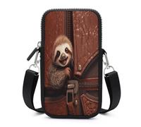 Sloth on Zipper Crossbody Bag Adjustable，Phone Bag Detachable Shoulder Strap，Wallet for Daily Commuting, Can Be Worn Crossbody Or over The Shoulder.