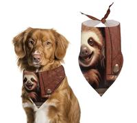 Sloth on Zipper Dog Bandanas for Feeding Grooming, Triangle Pet Bibs Washable Pets Scarf for Cats & Dogs