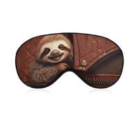 Sloth on Zipper Eye Mask for Women & Men, Breathable & Adjustable Eye Cover, Ultra Soft Sleep Mask, Lightweight Travel Blindfold for Airplane, Nap, Night Sleeping