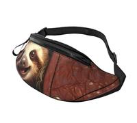 Sloth on zipper Fanny Pack for Men Women, Waterproof Sports Waist Bag Fashion Belt Bag Crossbody Bags Hip Bum Bag with Adjustable Strap Large Sling Bag Purse for Travel Hiking