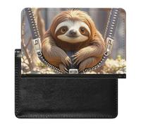 Sloth on Zipper Passport Holder ID Card Protector Case Holder Travel Pack Unisex-adult Waterproof Passport