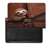 Sloth on Zipper Passport Holder Passport Wallet Document Organizer Protector PU Leather Card Slot Travel Accessories
