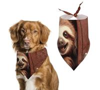 Sloth on Zipper Pet Scarf Adjustable Pet Accessories Triangular Scarf Washable Floral Print Puppy Bib Bandana Stylish Comfortable Cat Scarves for Holiday Scarfs