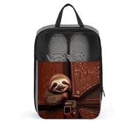 Sloth on Zipper Shoe Bags Foldable Breathable Portable Shoe Puches Organizer Stylish Expandable Packing Travel Shoes Bags for Sneakers Gym Luggage Closet