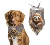 Sloth on ZipperPet Scarf Dog Bandana for Small Medium Large Exquisite Unique Cat Dogs Kerchief Premium Fabric Cute Triangle Cat Dogs Bibs Scarf