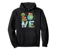 Sloth Panda Bear Fox Tree Planet Environmentalist Earth Day Pullover Hoodie