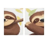 Sloth Passport Holder PU for Women Men, Card Sleeves for Travel Essentials, Travel Wallet for ID, Credit, Insurance, Social Security.