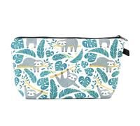 Sloth Pattern Polyester Fabric Cosmetic Bag, Mini Pouch Zipper Makeup Organizer, Small Makeup Bag for Handbag, Portable Toiletry Storage for Travel, Beauty Accessories, and Stationery