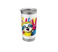 Sloth Peace Graffiti Pop Character Graphic Art Sign Gesture Stainless Steel Insulated Tumbler