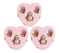 Sloth-pink Car Air Freshener, 3 Pcs Love form Hanging Air Freshener Cards, Long Lasting Fragrance Scented Cards for Car, Home, Office White-style