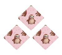 Sloth-pink Car Air Freshener, 3 Pcs Rhombus Hanging Air Freshener Cards, Long Lasting Fragrance Scented Cards for Car, Home, Office Gray-style