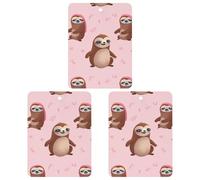 Sloth-pink Car Air Freshener, 3 Pcs Square Hanging Air Freshener Cards, Long Lasting Fragrance Scented Cards for Car, Home, Office White-style