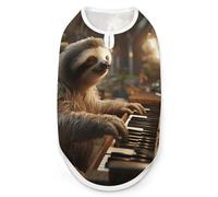 Sloth Playing Piano Cartoon Dog Shirt Quick Dry Breathable Pet T-Shirt Soft Stretchy Sleeveless Vest Dog Apparel XL
