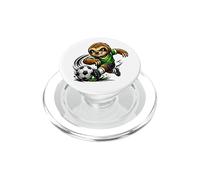 Sloth Playing Soccer Kicking Ball Determined To Score Goal PopSockets PopGrip for MagSafe
