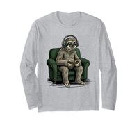 Sloth Playing Video Games Sloths Aliens Gaming Boys Gamer Long Sleeve T-Shirt