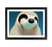 Sloth Portrait Vol.1 Framed Print | A3 Black Framed Wall Art | Ready to Hang | Modern Nature Picture | Living Room Bedroom Lounge Office
