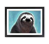 Sloth Portrait Vol.3 Framed Print | A2 Black Framed Wall Art | Ready to Hang | Modern Nature Picture | Living Room Bedroom Lounge Office