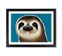 Sloth Portrait Vol.4 Framed Print | A4 Black Framed Wall Art | Ready to Hang | Modern Nature Picture | Living Room Bedroom Lounge Office