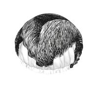 Sloth Print Shower Cap for Women & Men â€“ Reusable Double-Layer Bath Hair Cap with Elastic Strap One Size