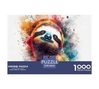 Sloth Puzzles 1000 Pieces For Adults And Kids Animal with Extra Fun Challenges Colourful Creativity Gift Giving Recycled Cardboard 38x26cm/1000pcs